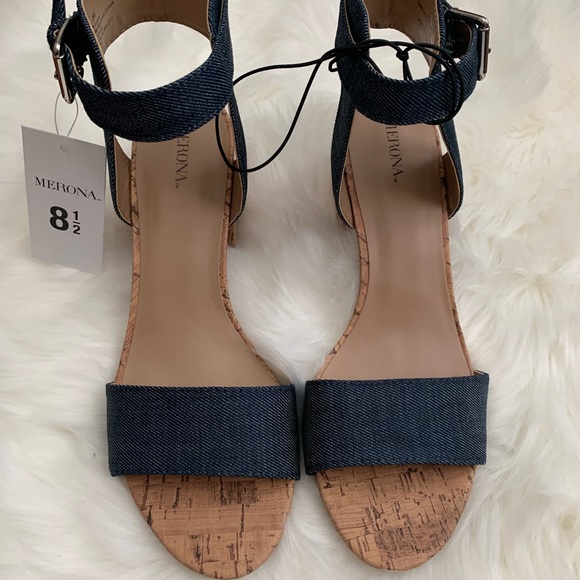 Merona Shoes - NWT $30⬇️ Ankle Strap Cork Heel Sandals Sz 8.5